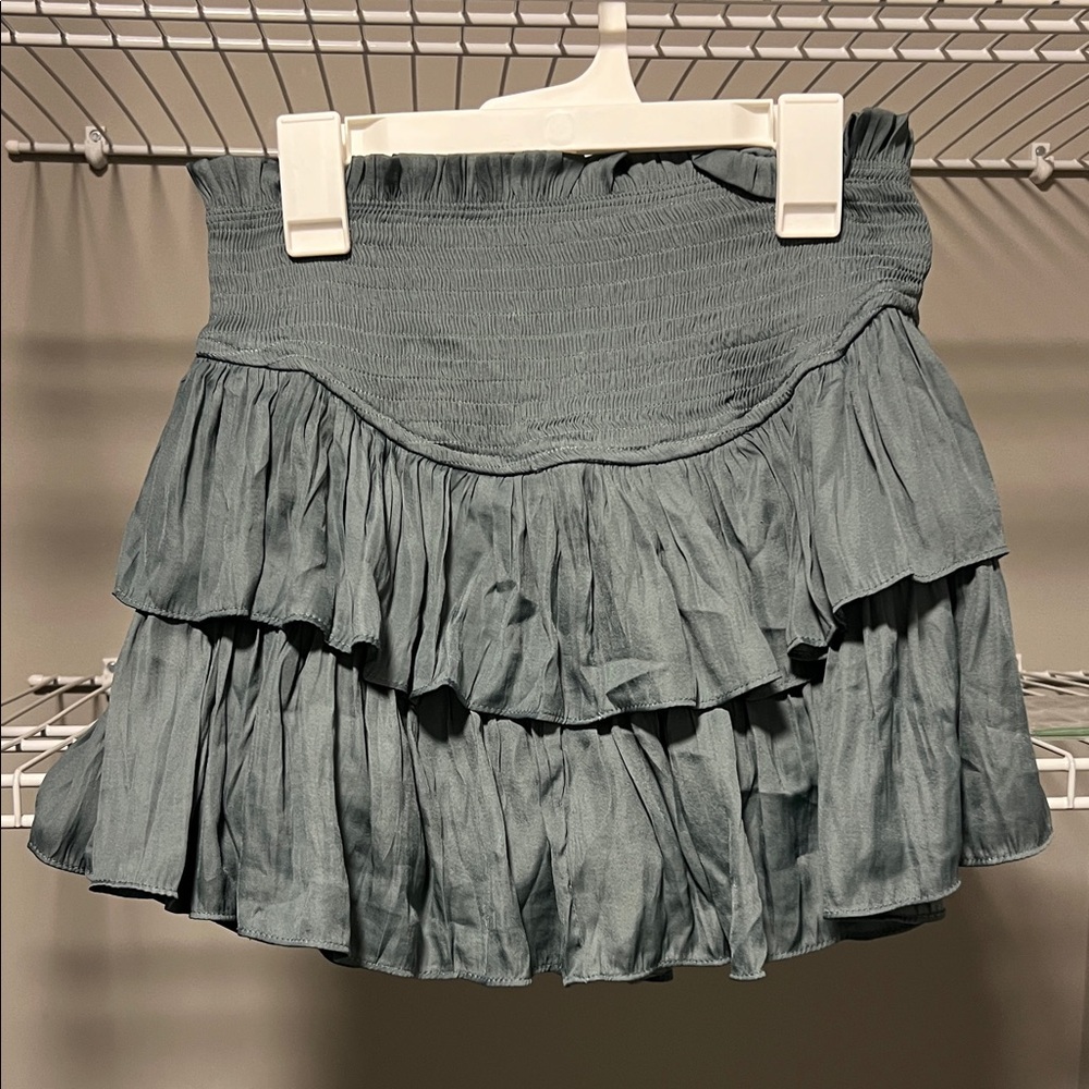 NWT * Mustard Seed Charcoal Ruffled Mini Skirt Size Small
